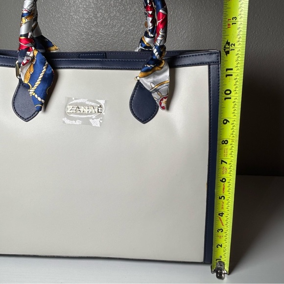 Novara Tote Bag by Zanae – Navy Genuine Leather Tote - Picture 12 of 15